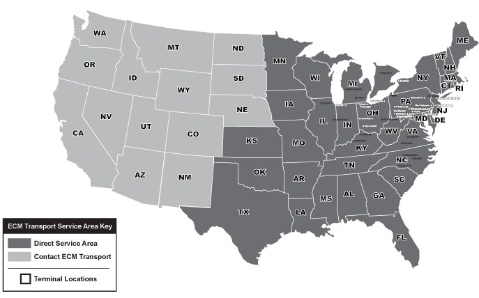 ECM Transport Service Map